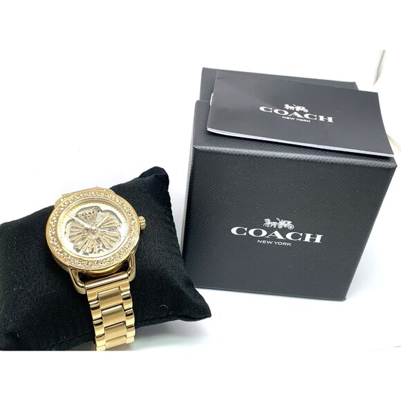 Coach Women's Watch 14504368 Cruiser Automatic Gold Stainless Steel Gemmed 37mm - Picture 3 of 14